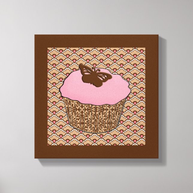 Toile Cupcake rose fraise (Recto)