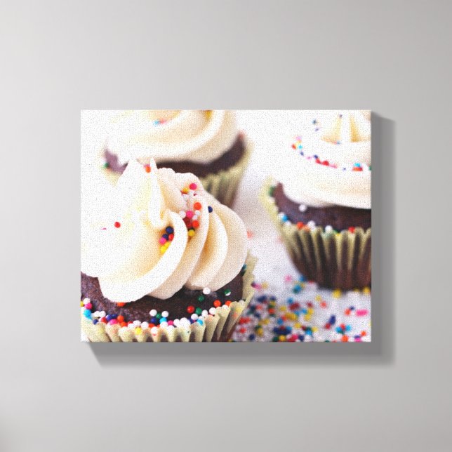 Toile Cupcakes au chocolat Saupoudrer Vanille Frosting (Recto)