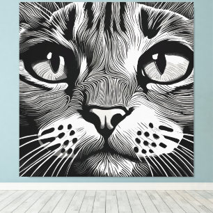 Toile Curieux visage de chat