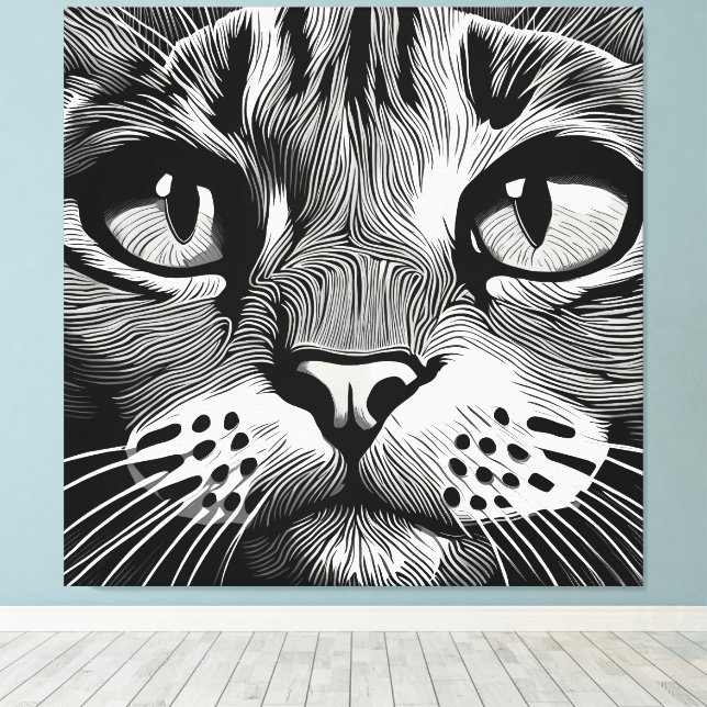 Toile Curieux visage de chat (Insitu (Plancher de Bois))