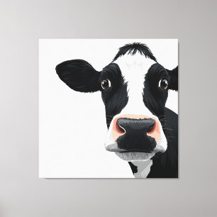 Toile Curiosité de vache en gros plan