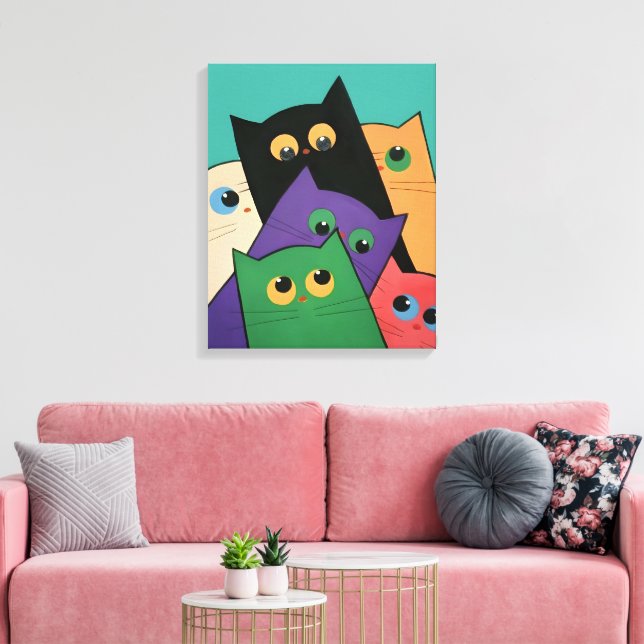 Toile Curious Cats (Insitu(Salon))