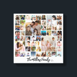 Toile Custom Family Photo Collage 50 Pictures<br><div class="desc">Turn your favorite photos into a stunning piece of wall art. This custom photo collage poster is the perfect way to tell your story, capturing a lifetime of memories in one beautiful display. With 100% personalization, you can easily upload your own photos and customize the text, fonts, and colors to...</div>