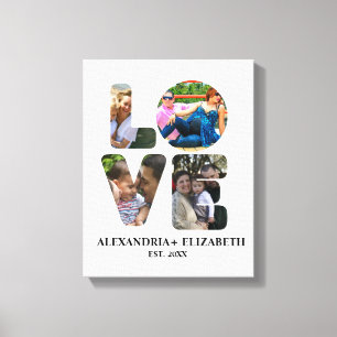 Toile Custom modern love 4 photo collage pour couples