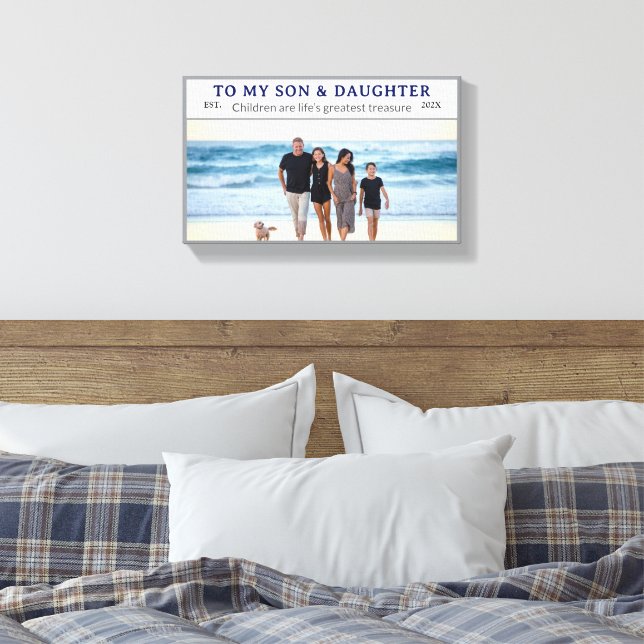 Toile Custom Son & Daughter's Day Family Photo Canvas (Insitu(Chambre))