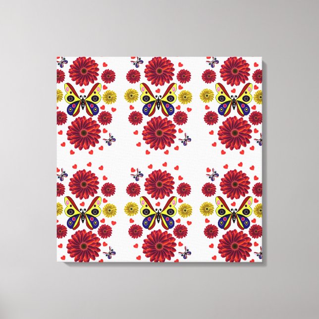 Toile Custom Spring Butterfly Floral Gift  (Recto)