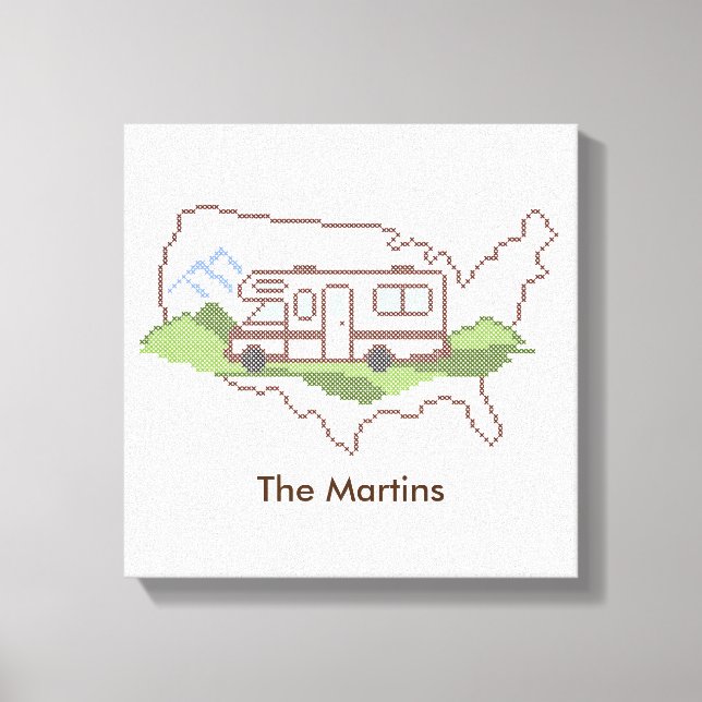 Toile Customisez votre voyage routier USA Canvas Imprime (Recto)