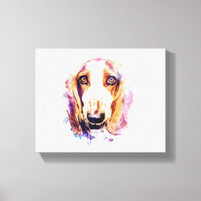 Toile Cute Basset Hound Chien Tête Face Chien Chien (Recto)