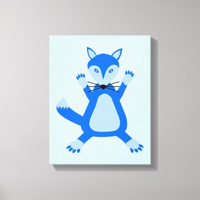 Toile Cute Blue Baby Boy Fox (Recto)