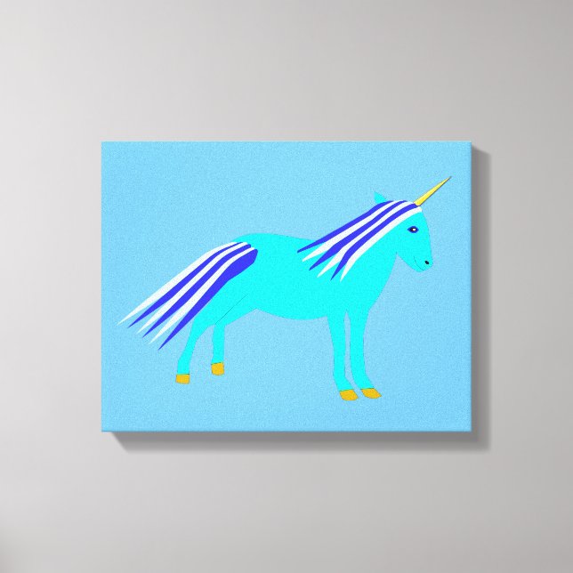 Toile Cute Blue Baby Boy Unicorn Nursery Room (Recto)