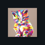 Toile Cute Cat Pop Art<br><div class="desc">Elégante toile conçue avec une belle image de Cat Pop Art. La taille de la toile est de 12" x 12" et son épaisseur de cadre est de 1, 5". Vous pouvez le fixer dans votre maison comme vous voulez : le fixer dans votre entrée ou dans votre mur de...</div>