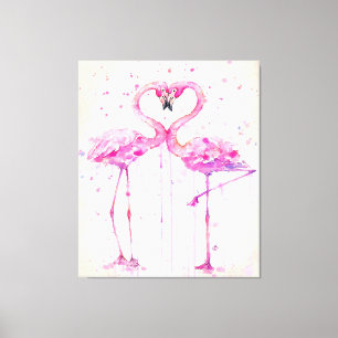 Toile Cute Couple Flamant rose Love Imprimer Art