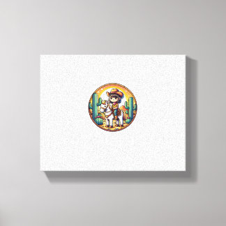 Toile Cute Cow Girl Horse équitation Cowgirl Sunset Ride