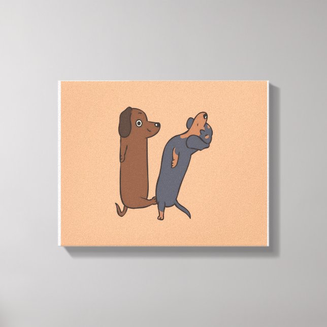 Toile Cute Dachshund Salon (Recto)