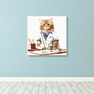 Toile Cute Docteur Chat Comme Peinture
