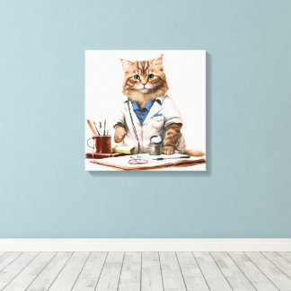 Toile Cute Docteur Chat Comme Peinture