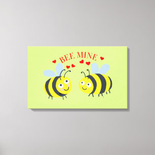 Toile Cute Flirt Bee Mine amour Saint Valentin Idée cad
