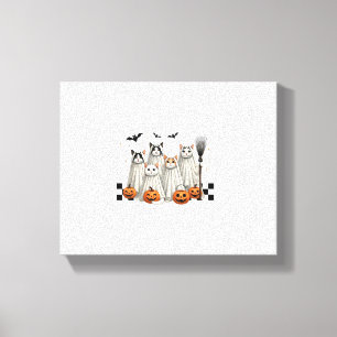 Toile Cute Ghost Chat Funny Halloween Costumes de tenue