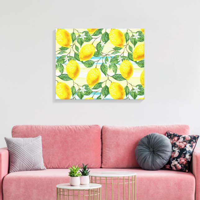 Toile Cute Hip Tropical Summer Lemon Fruit Motif (Insitu(Salon))