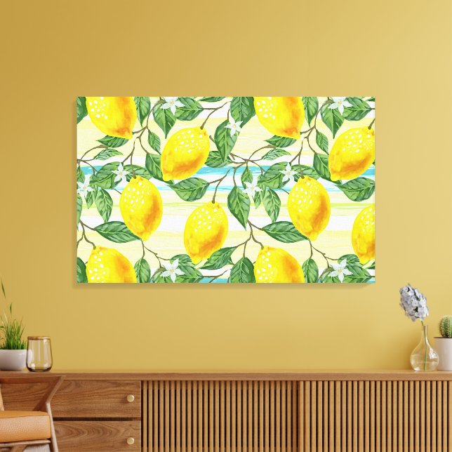 Toile Cute Hip Tropical Summer Lemon Fruit Motif (Insitu(Salon))