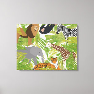 Toile Cute Jungle Animaux Safari Garçon   Fille