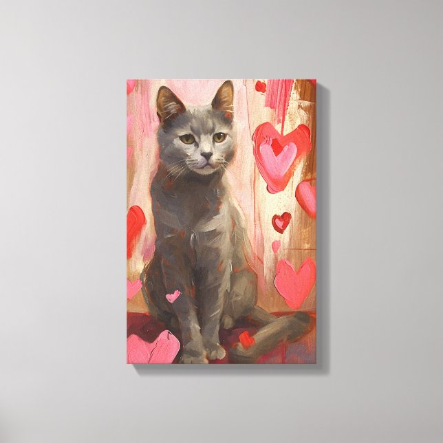 Toile Cute Little Valentines Jour Chat (Recto)
