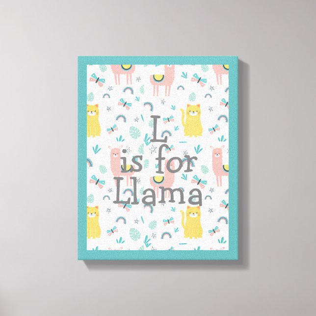 Toile Cute Llama Baby Nursery Décor (Recto)