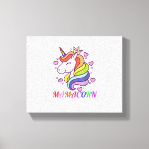 Toile Cute Mamacorn Unicorn Maman Anniversaire Tenue Rai