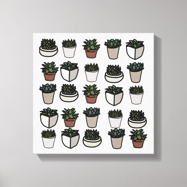 Toile Cute mini motif succulent (Recto)