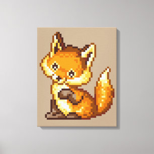 Toile Cute Pixel Art Fox