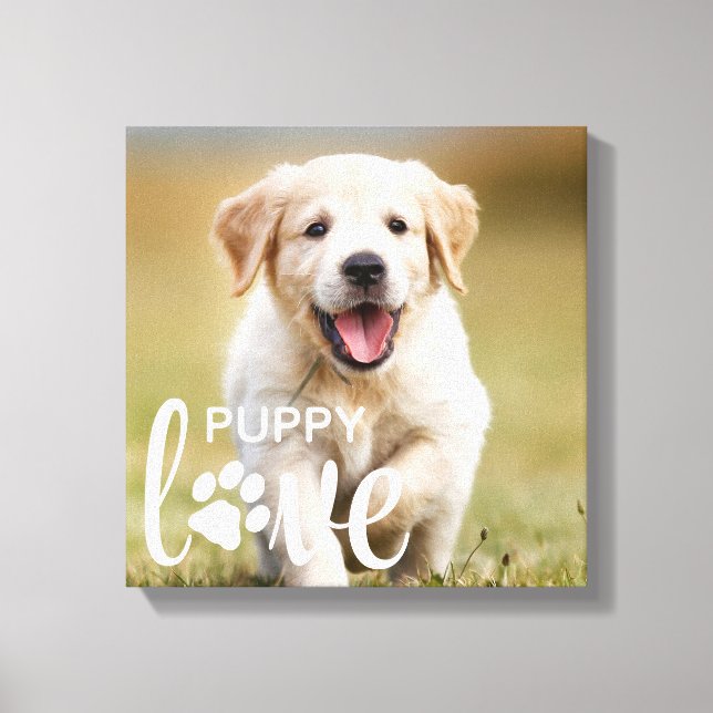 Toile Cute Puppy Love Photo personnalisée Amoureux des c (Recto)