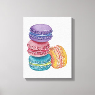 Toile Cute Rainbow Macaroons In Watercolor