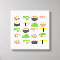 Cute Sushi Illustration variété Kawaii style