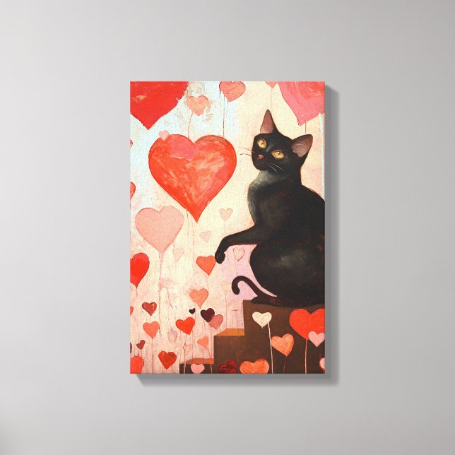 Toile Cute Valentines Jour Chat (Recto)