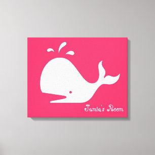 Toile Cute Whale Art : Texte et couleur personnalisables