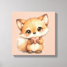 Cute Whimsical Watercolor Animal 