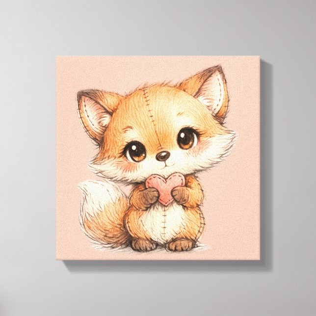 Toile Cute Whimsical Watercolor Animal  (Recto)