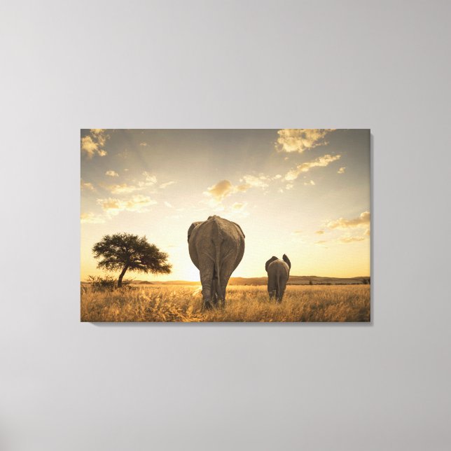 Toile Cutest Baby Animals | Elephant Calf & Mother (Recto)