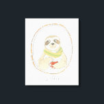 Toile Cutie caféinée | Emplacement<br><div class="desc">Cette impression d'aquarelle présente un amusant café paresseux | En Juin Erica Vess</div>