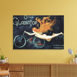 Toile Cycles Gladiator, Art Nouveau victorien vintage