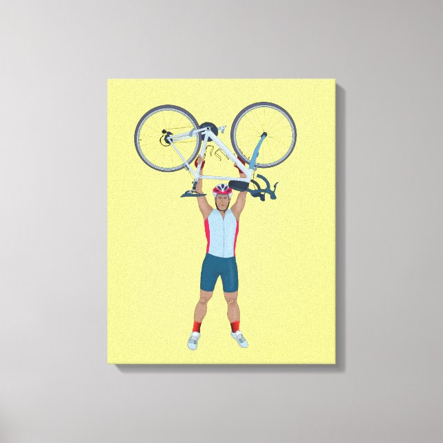 Toile Cycliste Levage d'un vélo (Recto)
