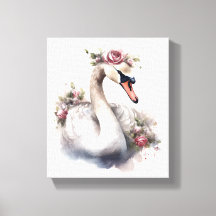 Cygne avec couronne Rose