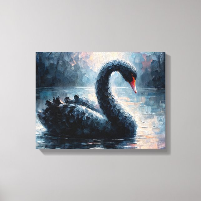 Toile Cygne noir – Faune gothique lunatique (Recto)