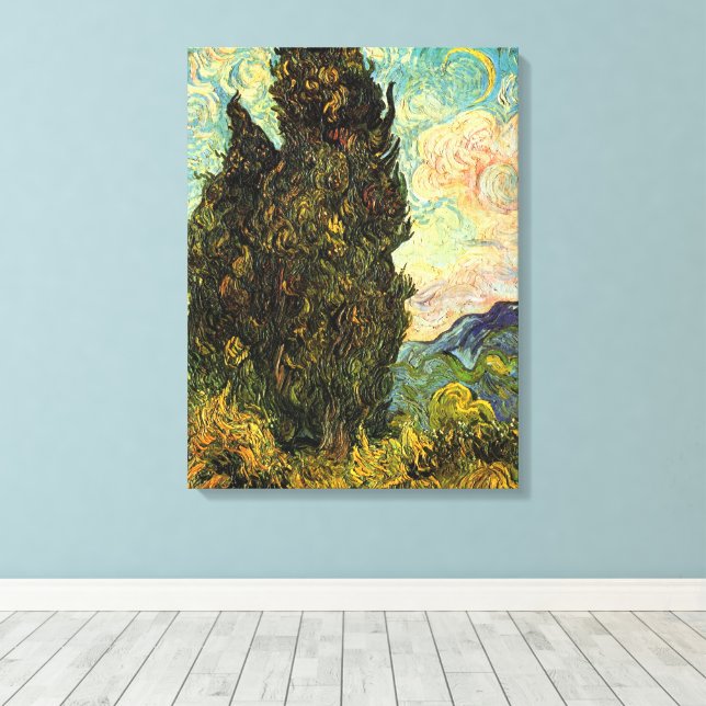 Toile Cyprès par Vincent van Gogh (Insitu (Plancher de Bois))
