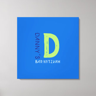 Toile D Monogram Initial Bar Bat mitzvah Carte d'inscrip