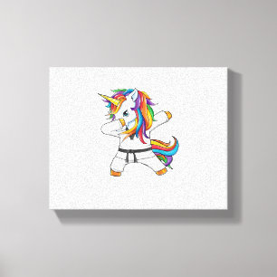 Toile Dabbing Unicorn Karate Taekwondo Enfants Filles Ma