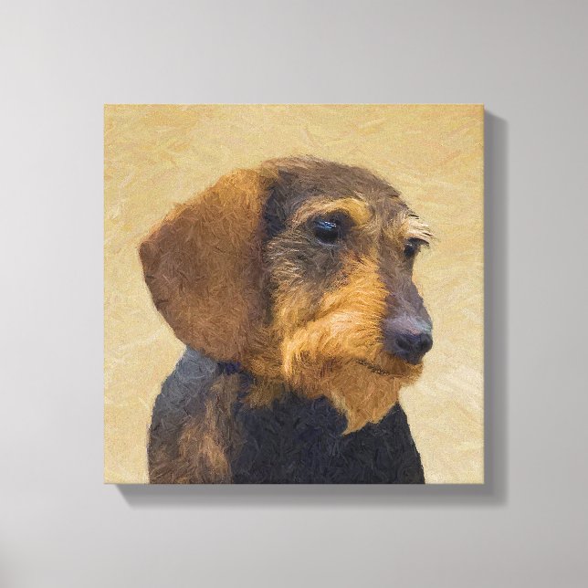 Toile Dachshund (À poils durs) Peinture Chien Art origin (Recto)