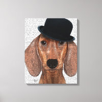 Dachshund avec Casquette Black Bowler