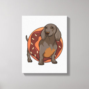 Toile Dachshund avec Donut