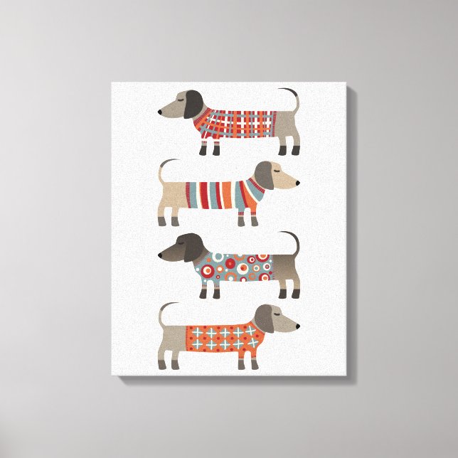 Toile Dachshund Chien Saucisse (Recto)